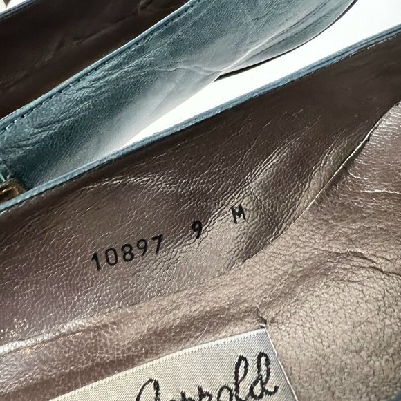 Vintage Margaret Jerrold Colorblock Pumps Heels Shoes Leather Spain Size 9 M - Picture 9 of 9